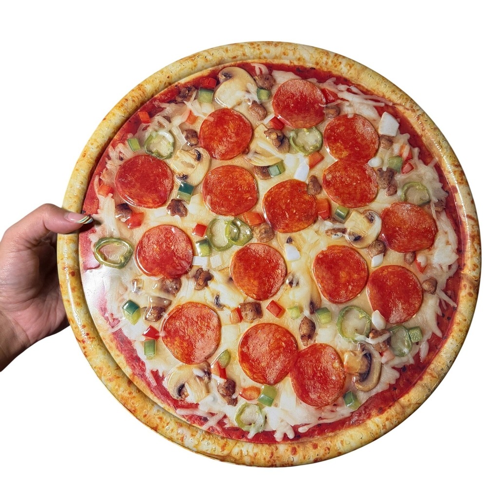 Vintage Pizza Serving Tray Large Novelty Graphic Tin 15"